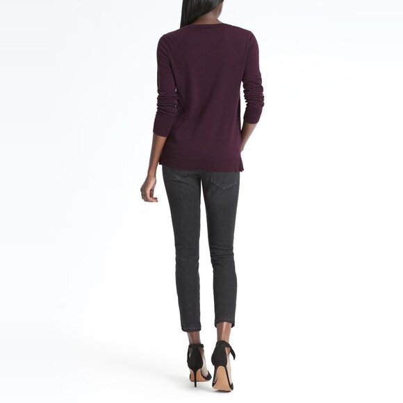 Banana Republic Burgundy Machine Washable Merino Vee - Picture 5 of 10